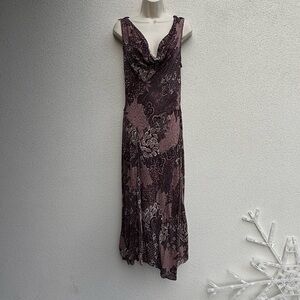 Vintage Y2K Fairycore Cottagecore Floral Assymetrical Fluttersleeve Maxi Dress